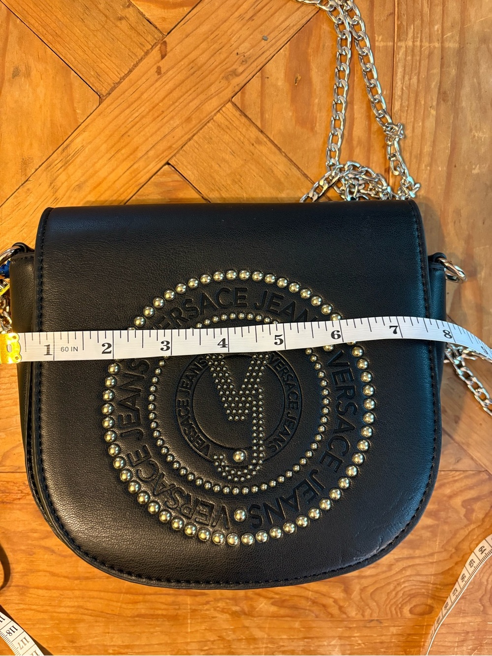 Versace Jeans Collection Black Studded Crossbody Bag - Picture 6 of 7
